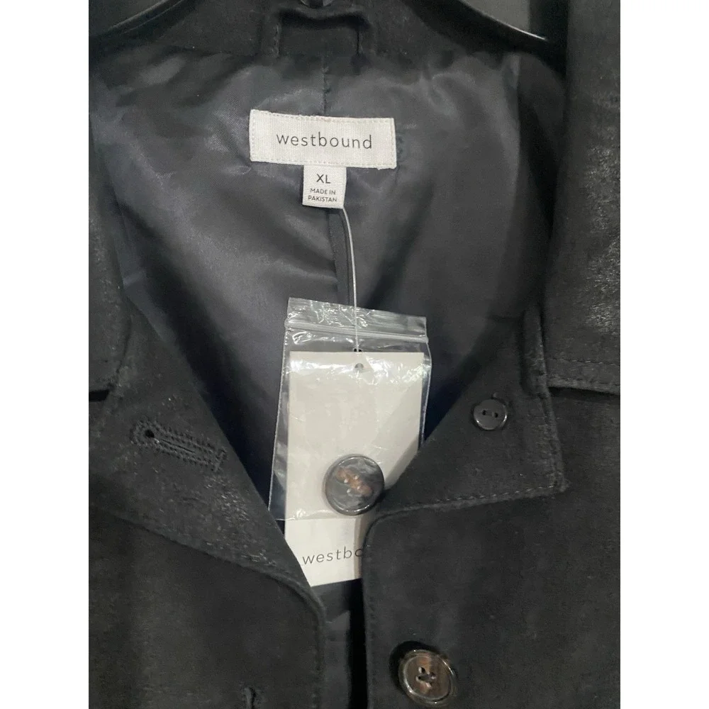 Westbound womens LEATHER jacket blazer lined black sz XL NEW $249 BRAND NEW‎ A1